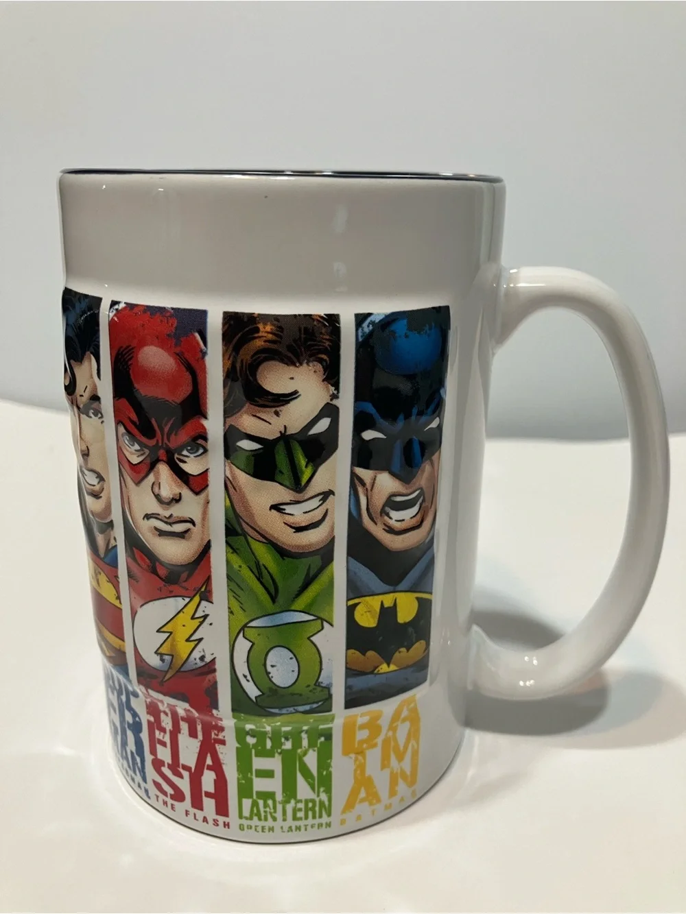 DC Comics Justice League Of America Six Flags Mug Superman Flash Batman